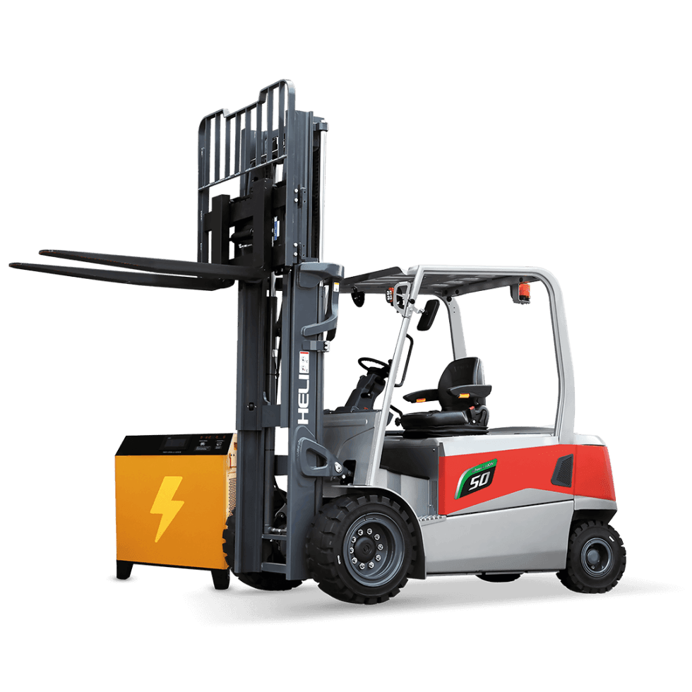 Vysokozdvižný vozík při nabíjení